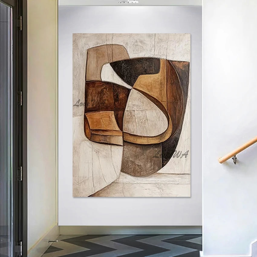 Modern Style Picture,Original Hand-painted Art Canvas Wall Frameless, The Composition Is Clever Design Abstract Oil Paintings